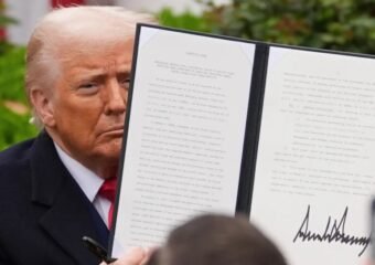 President Trump and tariff-related visuals