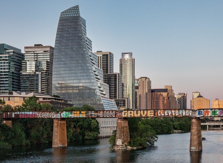 Austin downtown skyline tech buildings