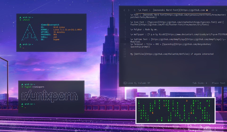linux desktop terminal customization screenshot