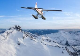 aircraft mid-flight over the Rockies