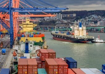 busan port container ships korea economy