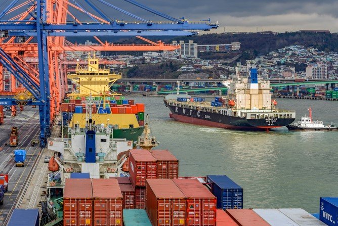 busan port container ships korea economy