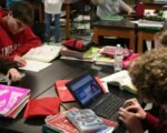 digital classroom with students