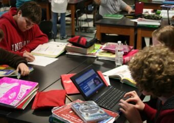 digital classroom with students