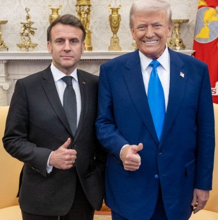 Macron and Donald Trump