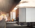 business renovation staging area logistics delivery trucks