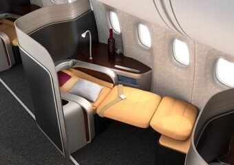 business class airplane cabin