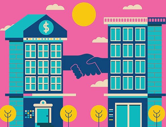 banking merger illustration