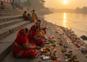 chhath puja riverbank