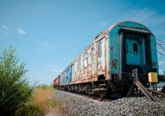 damaged train station