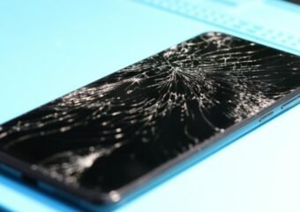broken smartphone screen