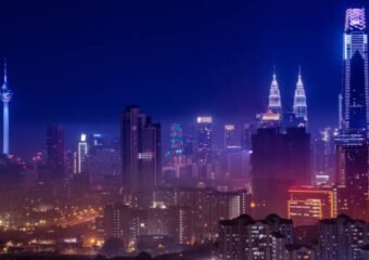 kuala lumpur skyline at night
