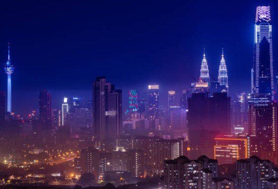 kuala lumpur skyline at night