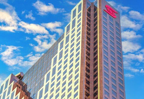 Scotiabank building financial district toronto stock chart overlay