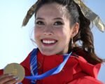 eileen gu crying olympic podium italy 2026 gold medal