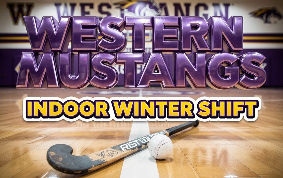 Western Mustangs field hockey indoor gym practice
