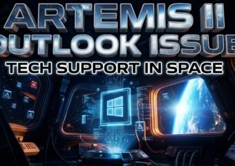 Artemis II crew Microsoft Outlook software glitch space