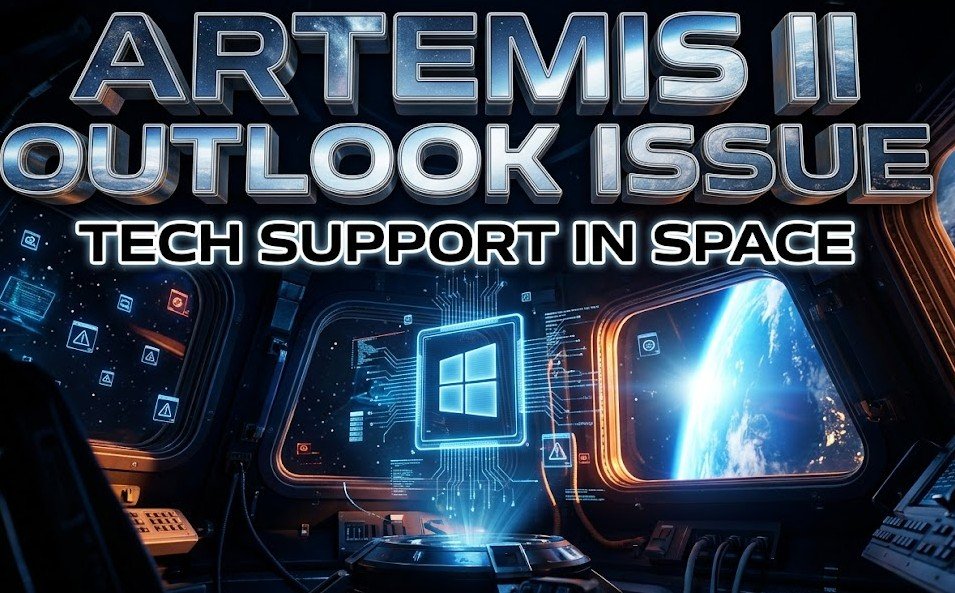 Artemis II crew Microsoft Outlook software glitch space