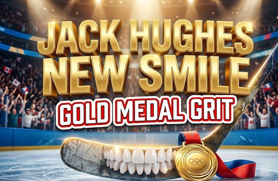 jack hughes new teeth after olympic hockey injury