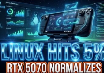 linux gaming steam survey record growth rtx 5070