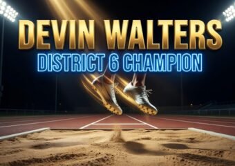 Hollidaysburg freshman track athlete winning District 6 long jump