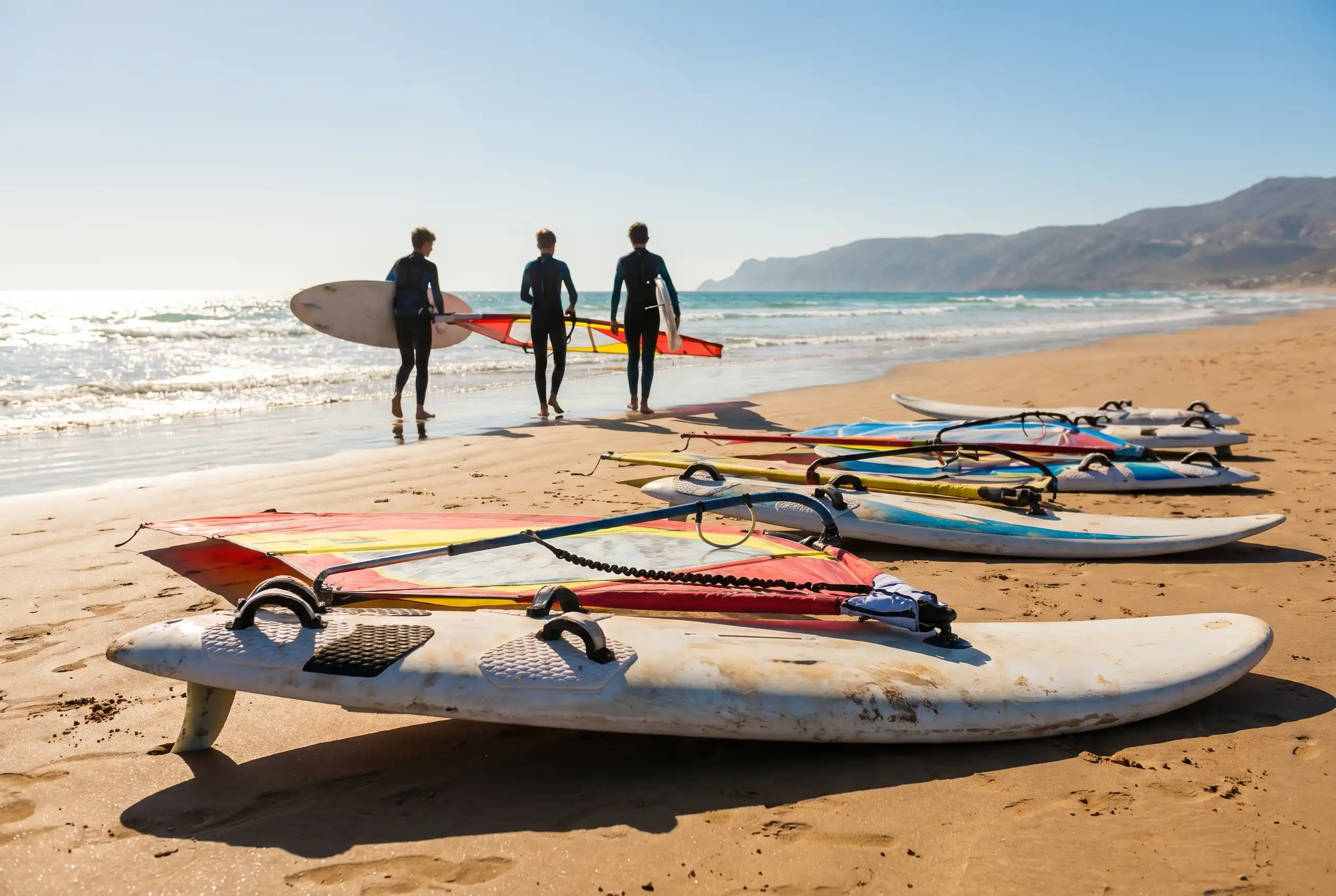 African sailors train on Techno293 windsurfing boards ahead of Dakar 2026 Youth Olympics.