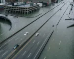 Atlanta Downtown Connector flash flood blocks rush-hour traffic on Interstate 75/85.