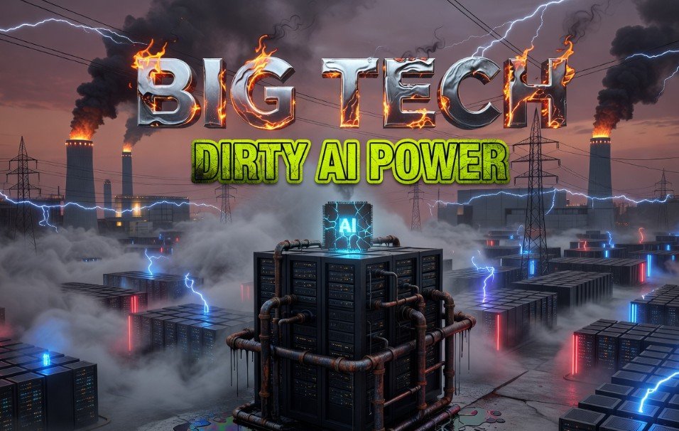 big tech AI data center fossil fuel emissions report