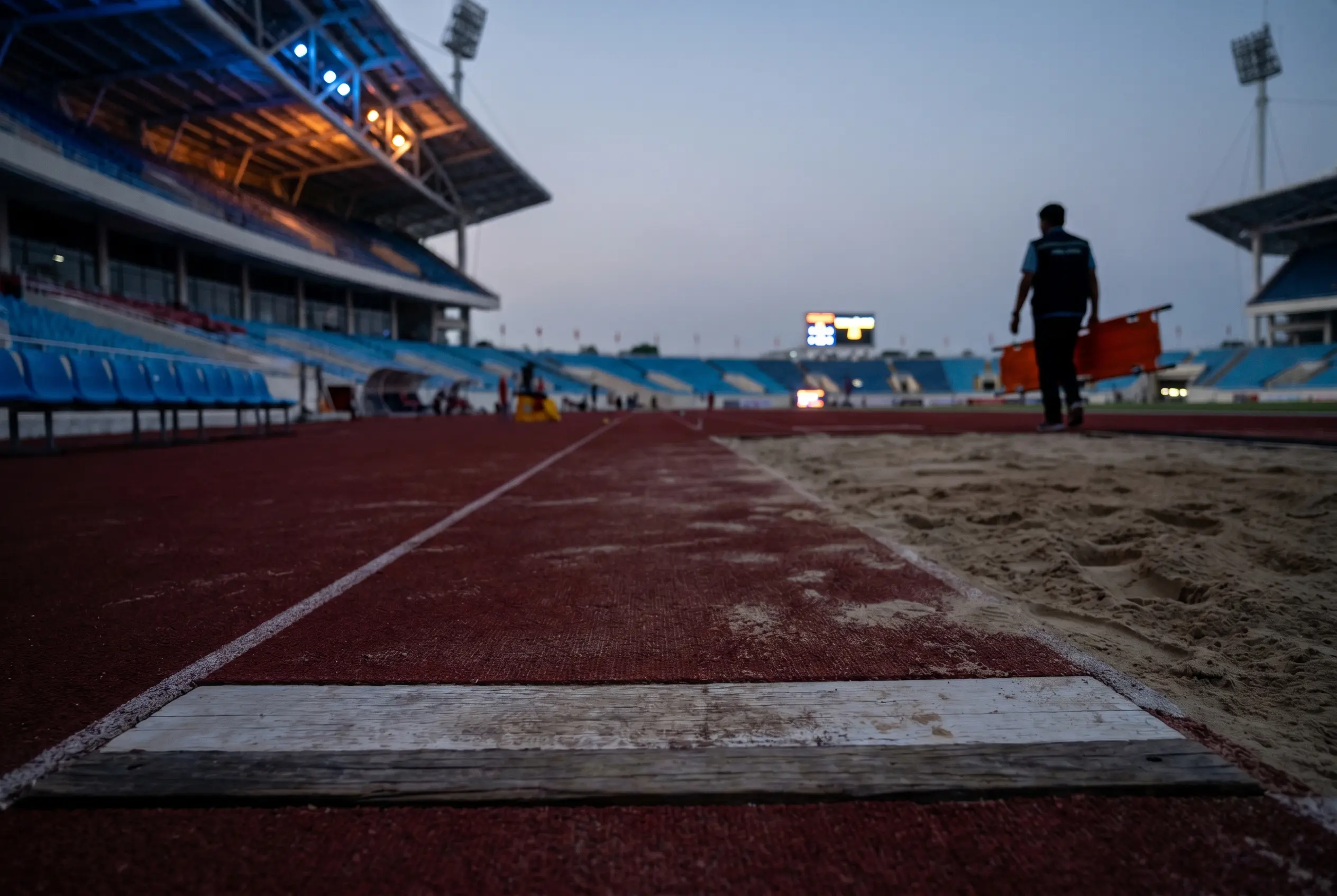 Jaydon Hibbert sandpit safety complaints after athlete stretchered at JAAA Puma Series Kingston.
