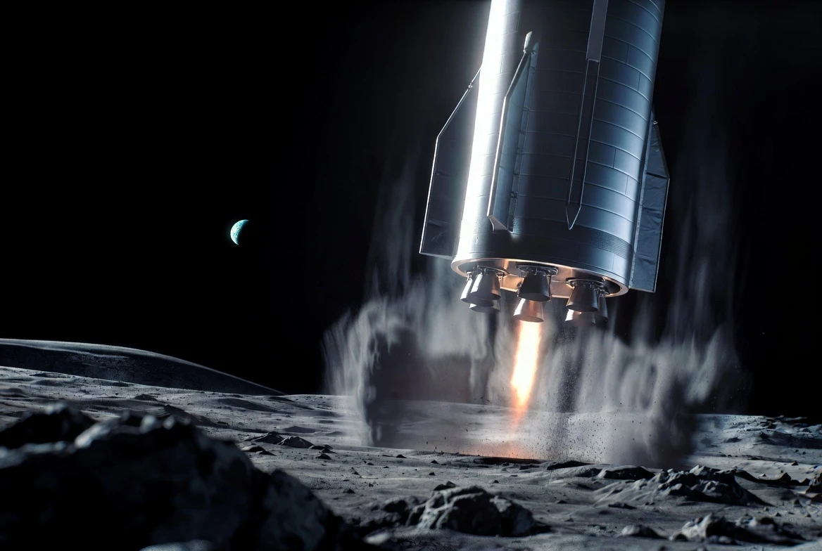 SpaceX Starship Moon landing 2028 technical challenges and refueling cascade explained.