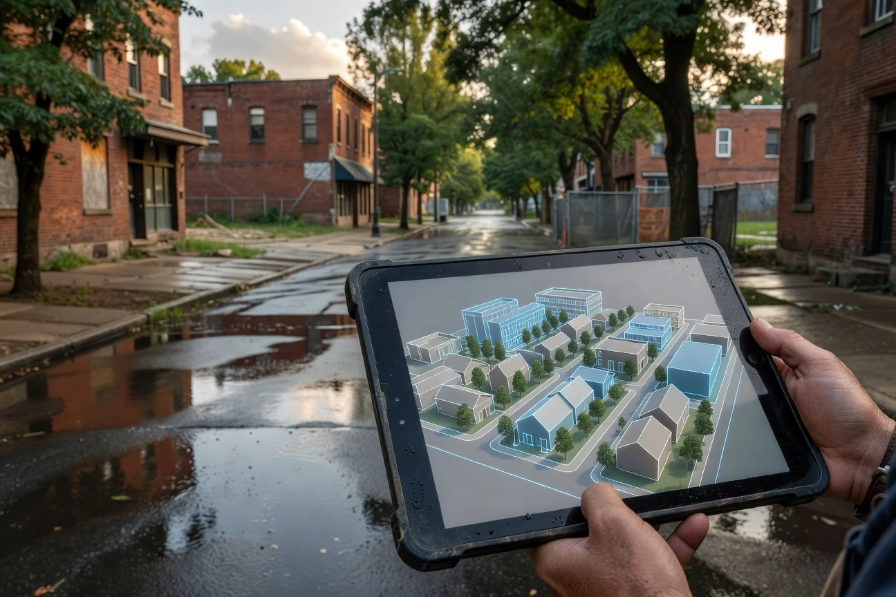 St. Louis digital twin redevelopment maps The Ville's future.