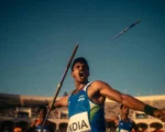 Indian athletes celebrating national record-breaking performances at Bhubaneswar athletics championships