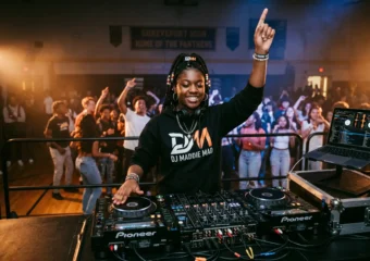 Shreveport teen DJ Maddie Mad performing at school event