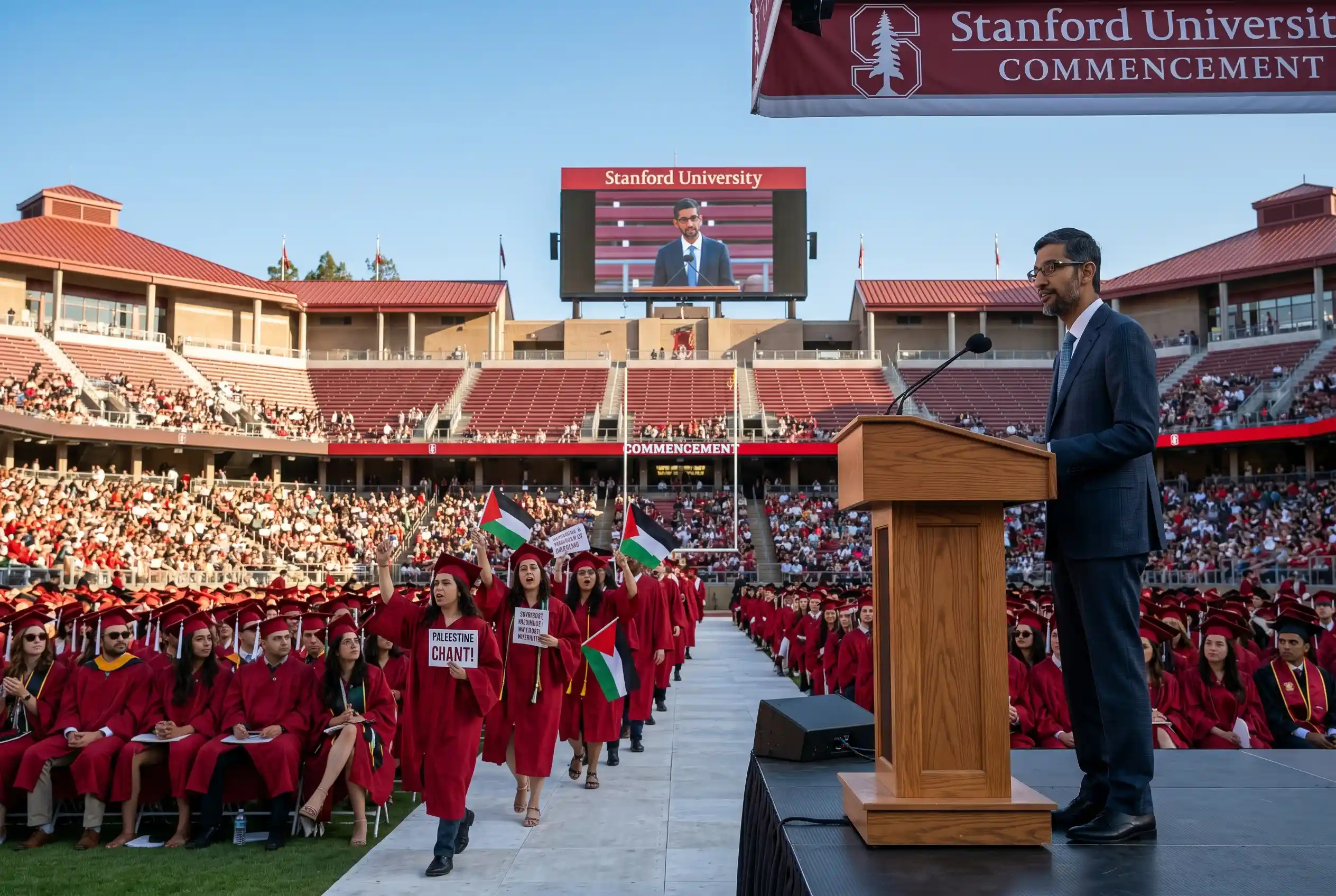 Stanford graduates walkout on Google CEO at commencement