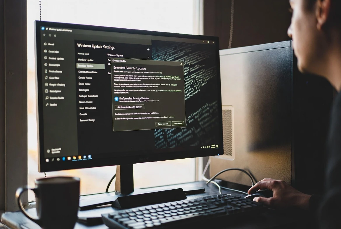 Windows 10 Extended Security Updates enrollment on a PC screen