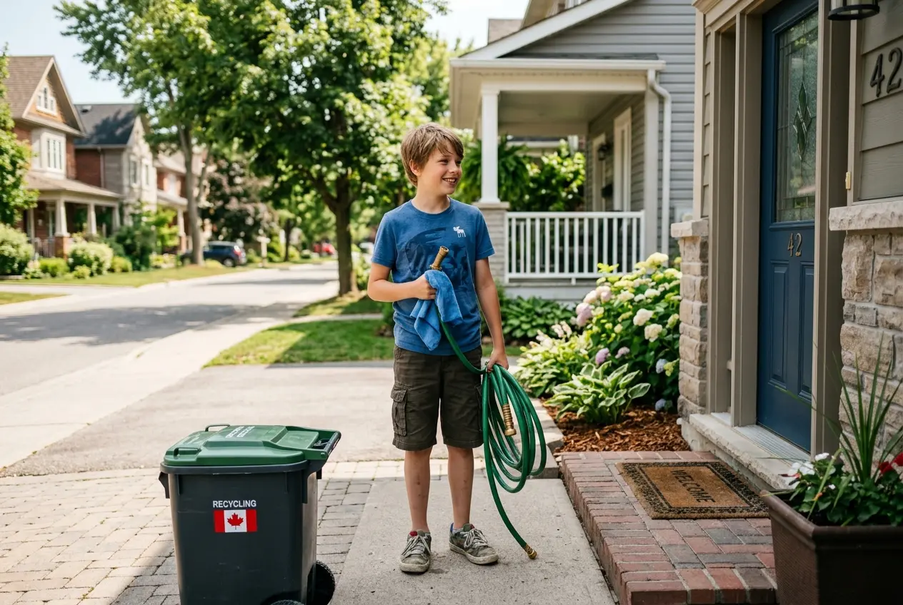 Canadian 11-year-old running a viral CA$10 bin cleaning business