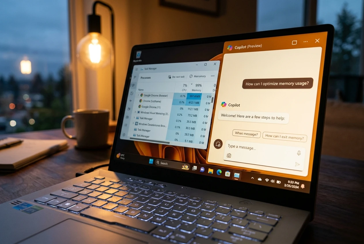 Copilot PC Insights diagnosing Windows 11 while using 1 GB RAM