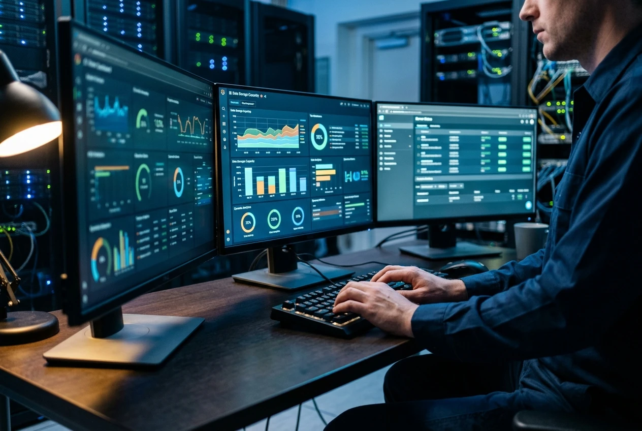 data storage solutions evaluation at operator workstation