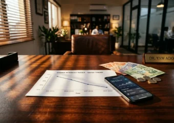 Ghana banking sector interest rate decline digital transformation