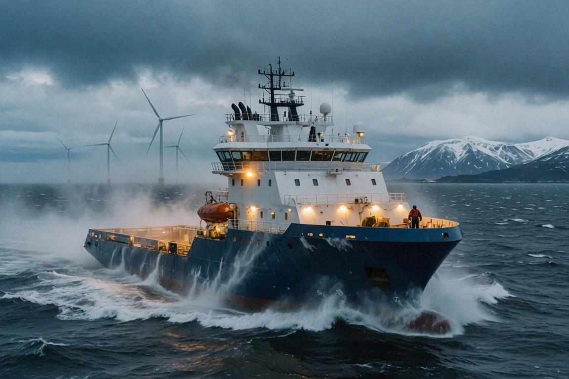 Norway maritime cluster offshore support vessel at sea