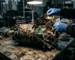 Russian missile fragment showing Japanese electronic components recovered in Ukraine