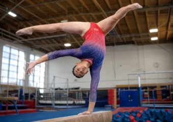 Suni Lee balance beam training LA 2028 Olympic comeback