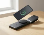 Anker MagGo power bank snapping onto Google Pixel 10