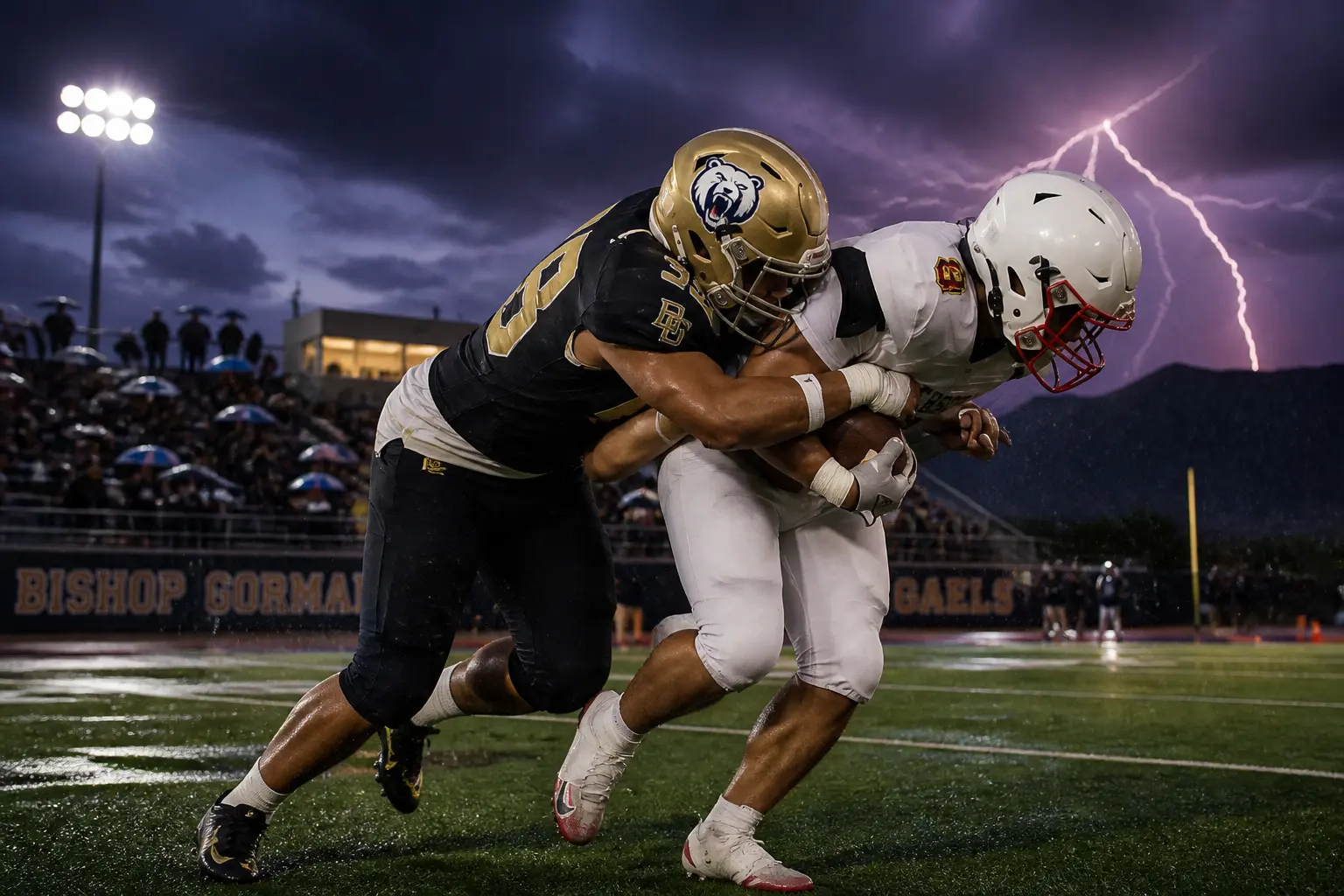 Bishop Gorman football lightning shortened opener Nevada preps