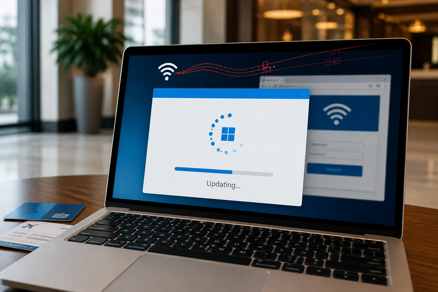Storm-2945 hotel Wi-Fi captive portal malware campaign travelers