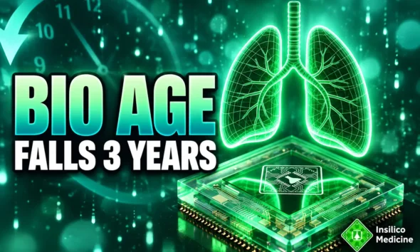 Rentosertib AI drug biological age clocks fall 3 years