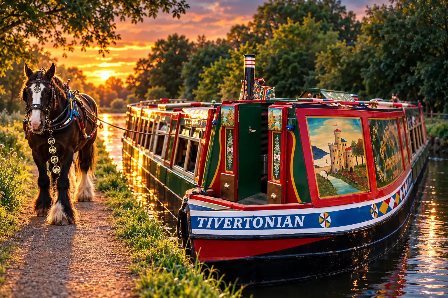 Tiverton Canal Company horse-drawn barge family handover