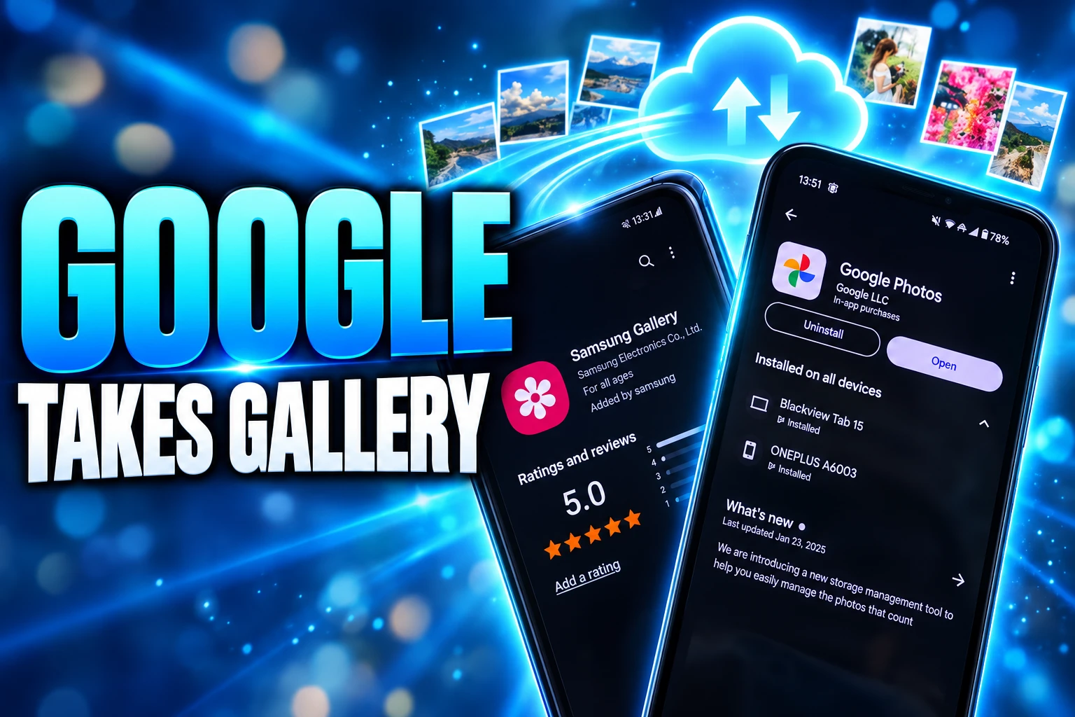 Samsung Gallery Google Cloud backup OneDrive cutoff